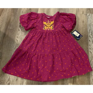 Disney Encanto Girls Pink Dress Puff Sleeves Size M (7/8)